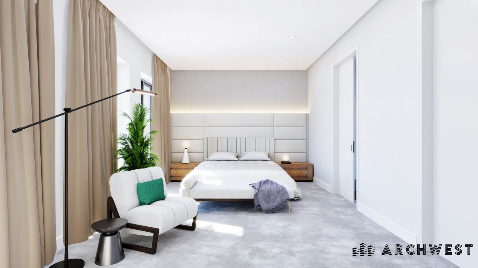 18. 3D Rendering of Modern Bedroom, Florida